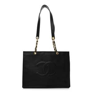Chanel Lambskin Cc Tote Black #237565C19B